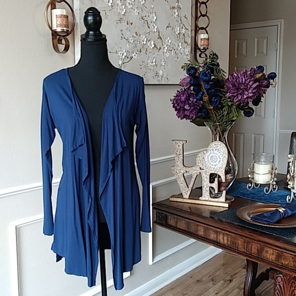 Vince Camuto Emma Open Front Blue Cardigan. Size M - Picture 15 of 17